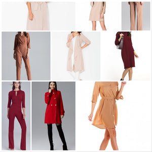 ROBES, ROBE PULL, ROBE CHEMISE, CHEMISE, TUNIQUE, COMBINAISON, CARDIGAN, VESTE, MANTEAU, BLAZER, CHANDAIL, GILET, COMBISHORT, JUPES, PANTALON, SHORT, HAUT, TENUE, ENSEMBLE, BLANC, NOIR, NOIRE, BEIGE, CAMEL, BLANC CASSÉ, POURPRE, VIOLET, MOTIF, POIS, FLEUR